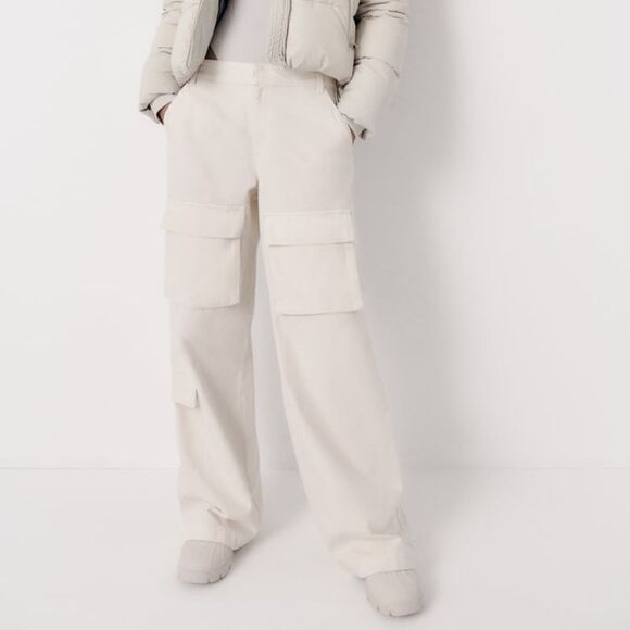 Zara Ecru Cargo Pants New - Picture 2 of 12
